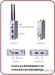 艾讯科技din rail工业物联网闸道器ico100 839专为智慧工厂和智慧能源应用设计